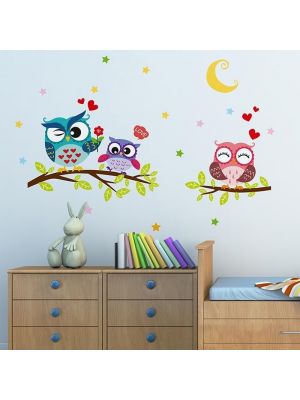 Seinätarra Cartoon Owls