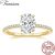 Trumium 3 ct 925 hopeasormus, ovaali zirkonia