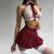 Punainen opiskelijatyylinen cosplay-lingeriesetti
