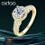OXTAO Halo-sormus moissaniitilla 6,5 mm 1 ct