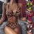 Leopardikuvioinen cut-out-halterbikini