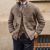 Ruskea tweed-fleece-bombertakki