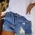 Naisten joustavat shortsit Sea Blue
