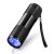 Mini 9 LED:n 395 nm UV-taskulamppu, musta