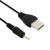 USB-uros–DC-virtakaapeli, 2,5 × 0,7 mm, 120 cm