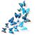 3D perhoset seinäkoristeet, sininen