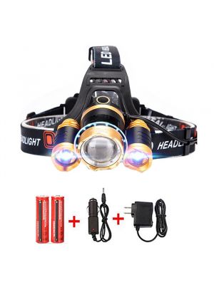 LED Otsalamppu T6+2Q5 8000lm + 18650 akkusetti